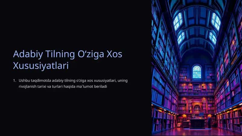 Adabiy Tilning O‘ziga Xos Xususiyatlari 1