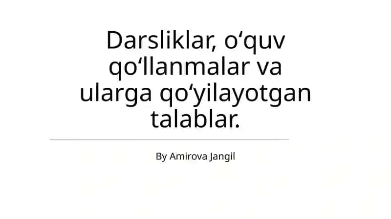 Oliy ta'lim kurslari uchun darsliklar 1