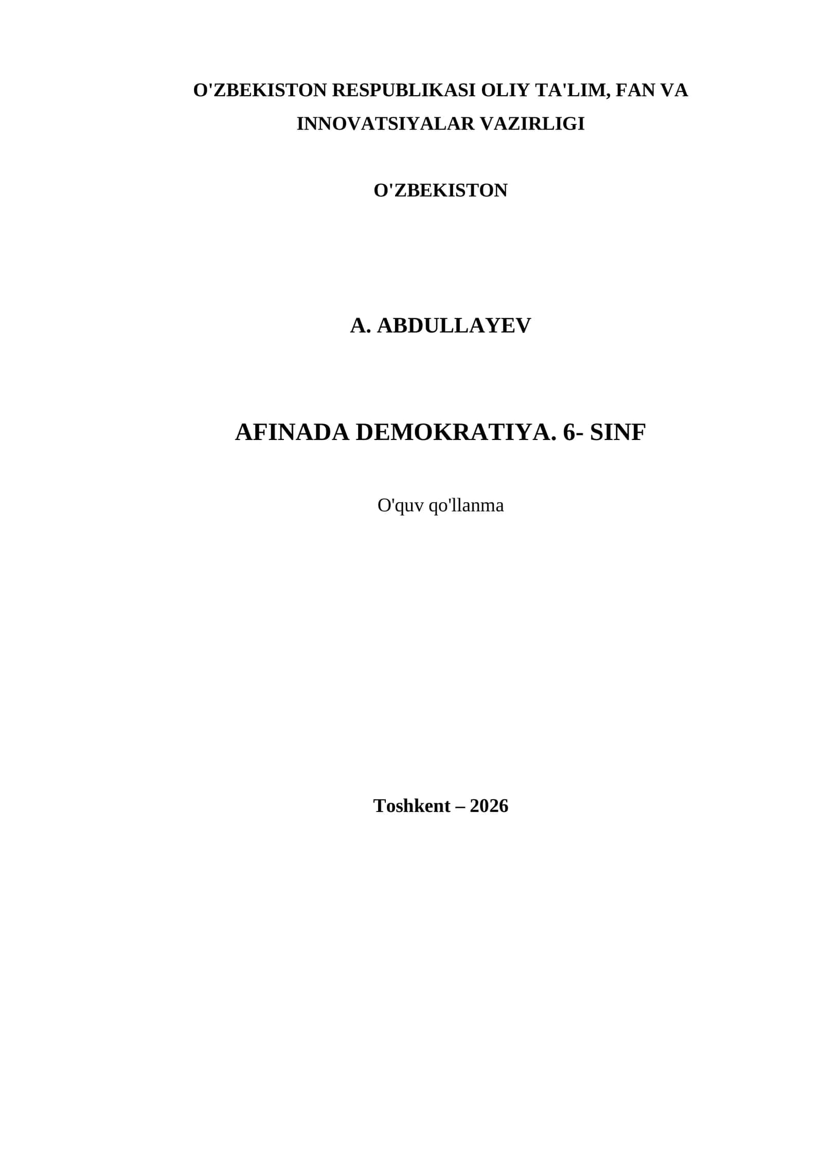 AFINADA DEMOKRATIYA. 6- SINF 1