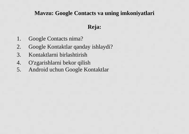 Google Contacts 1