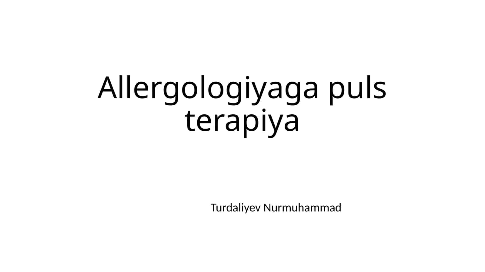 Allergalogiyada puls terapiya 1