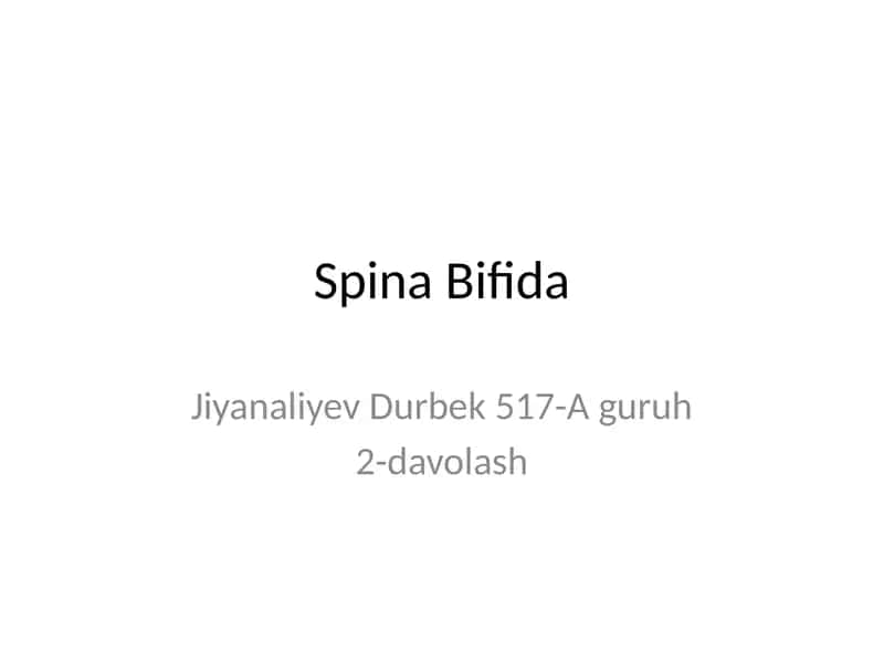 Spina Bifida