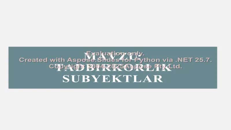Tadbirkorlik subyektlar 1