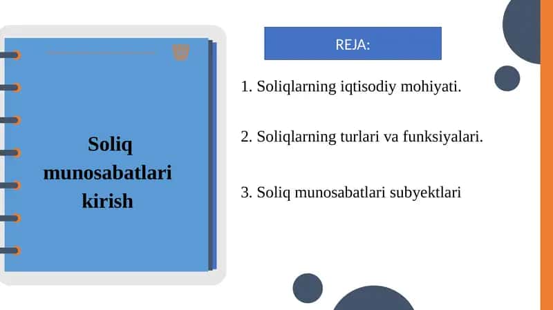 Soliq munosabatlariga kirish 1