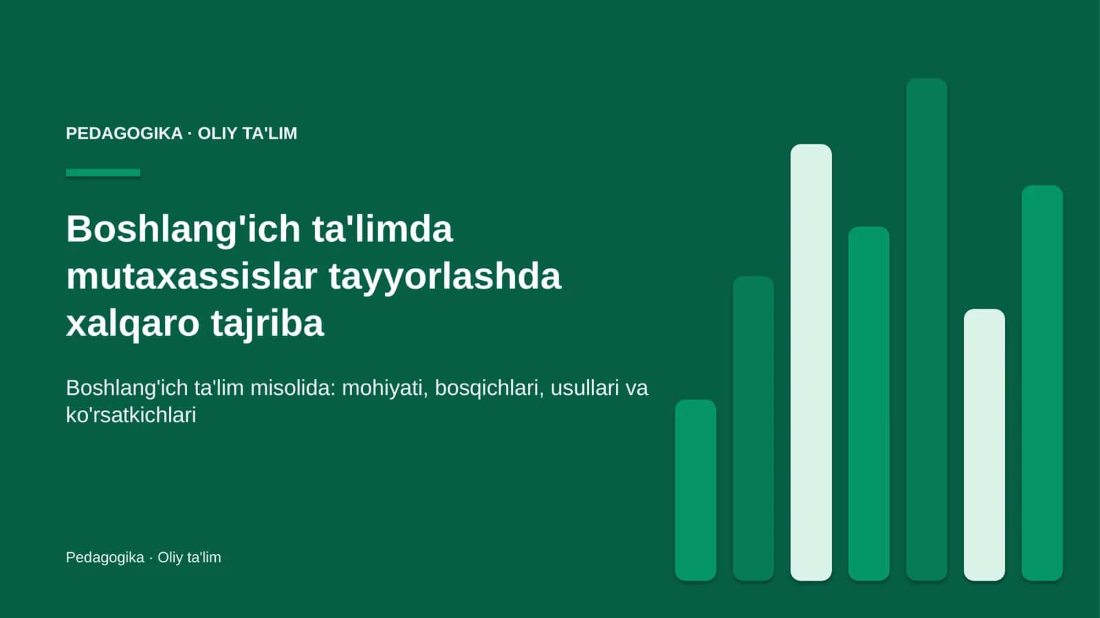 Boshlang'ich ta'limda mutaxassislar tayyorlashda xalqaro tajriba 1