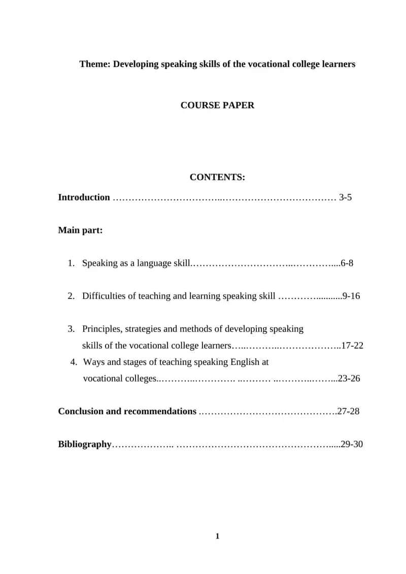 Developing speaking skills of the vocational college learners 1