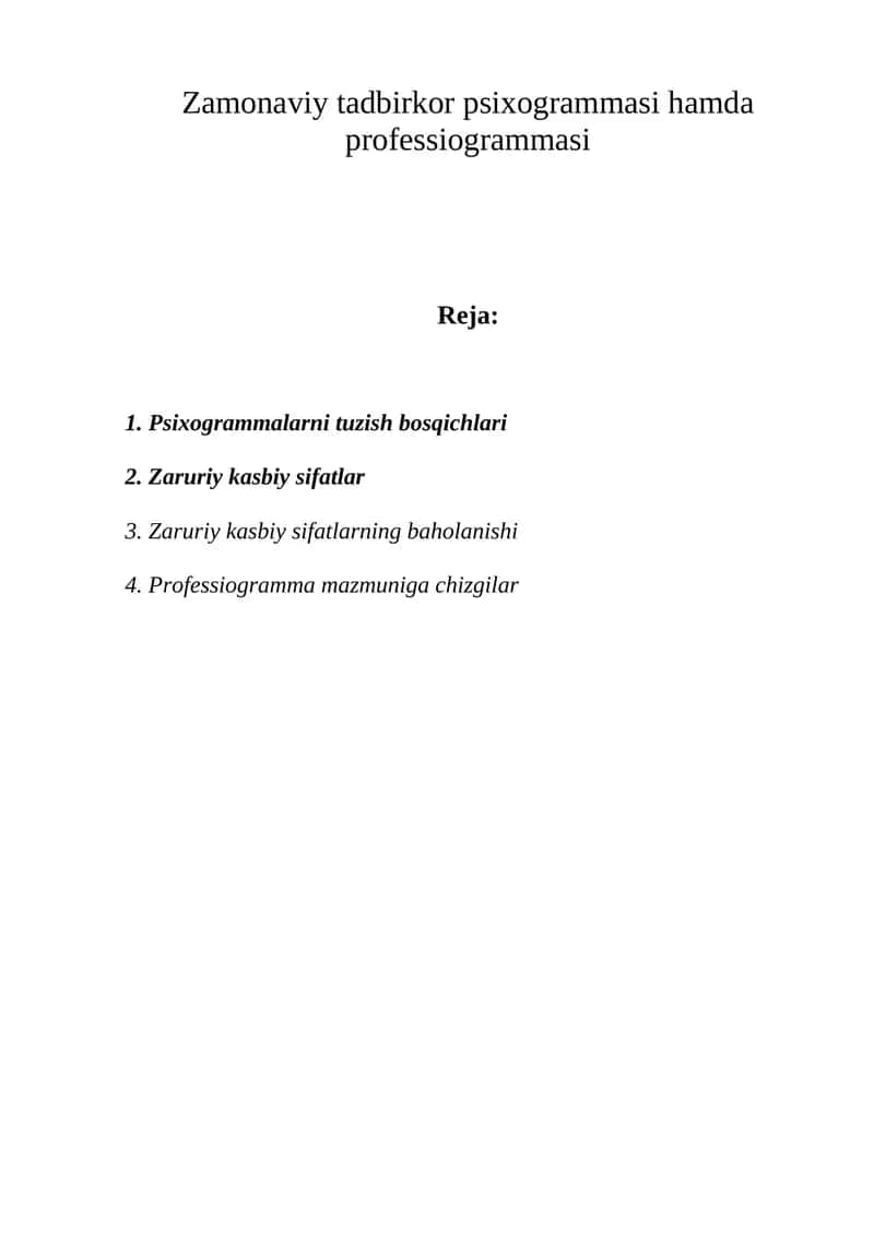 Zamonaviy tadbirkor psixogrammasi 1