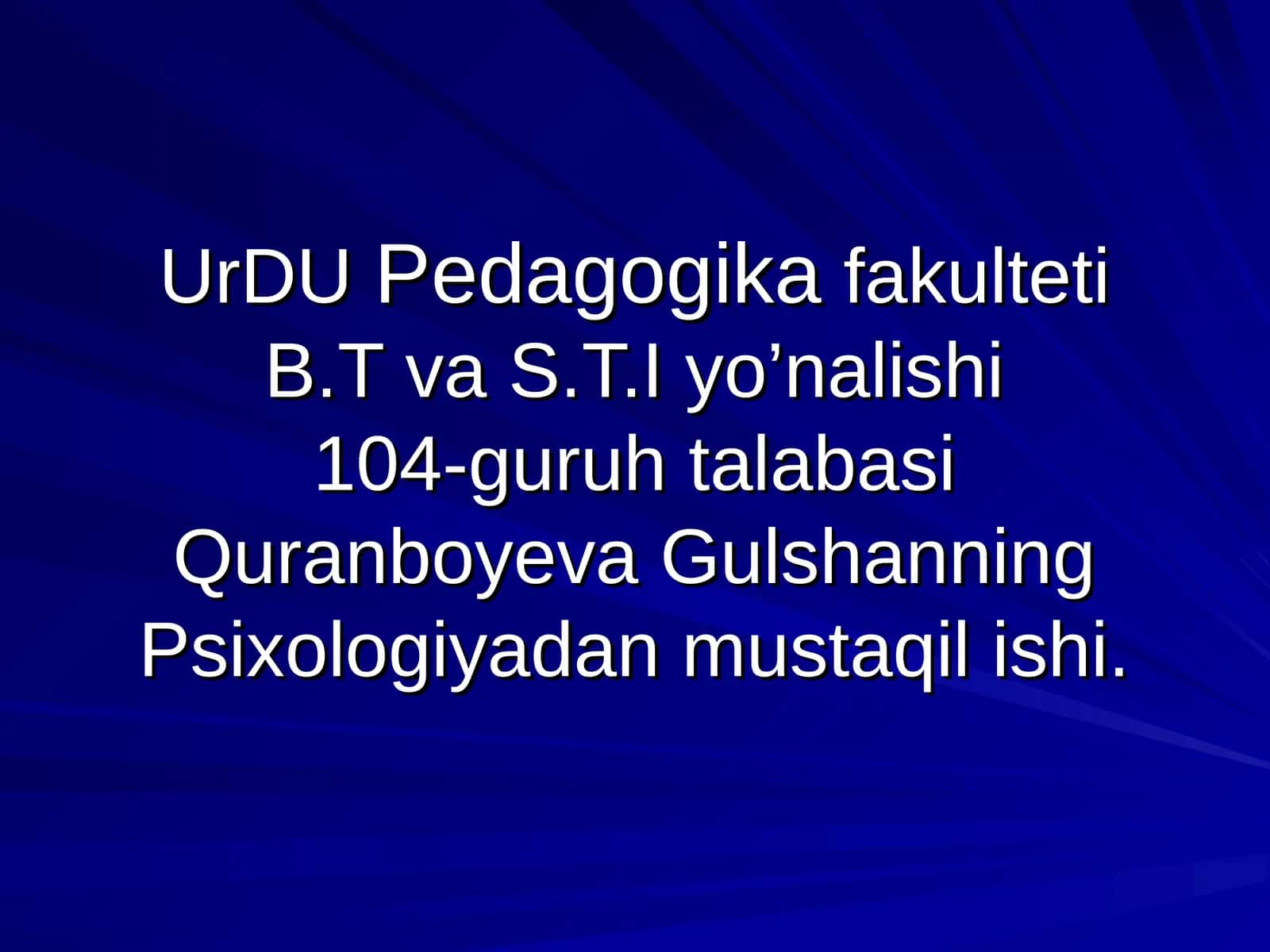 MOTIVATSIYANI O’RGANISHGA OID ASOSIY TUSHUNCHALAR 1