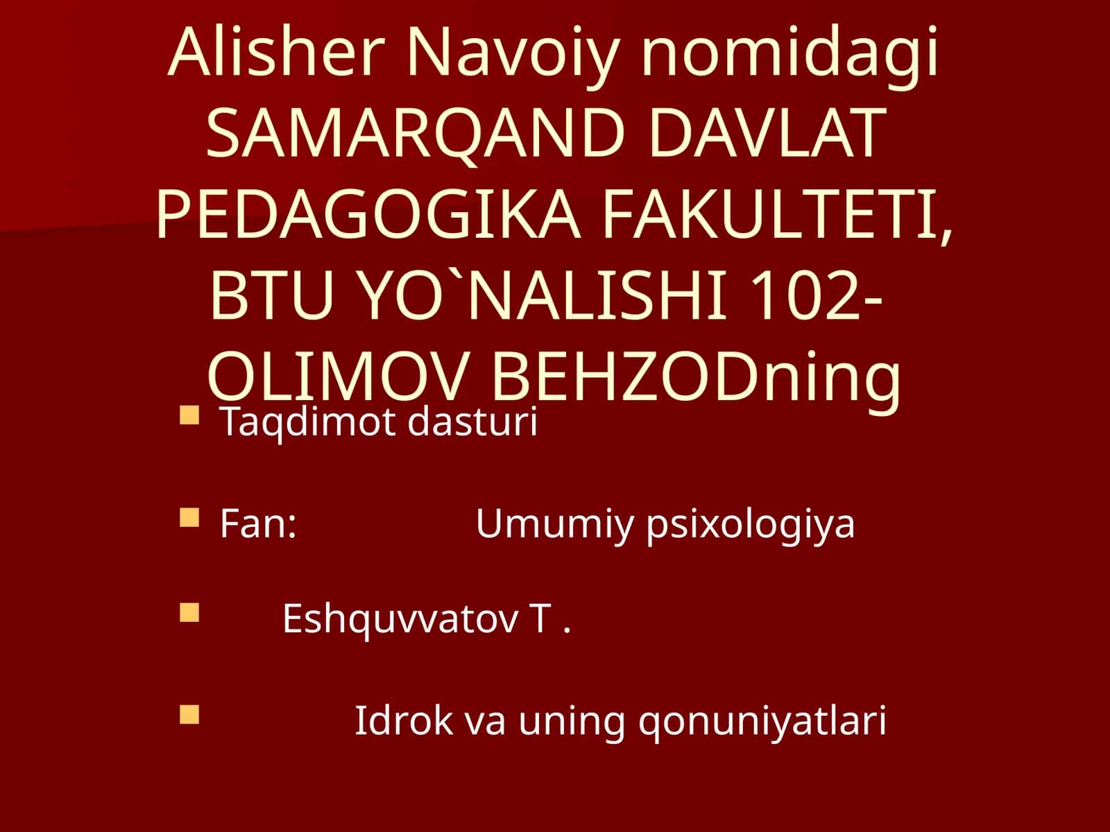 Idrok va uning qonuniyatlari 1
