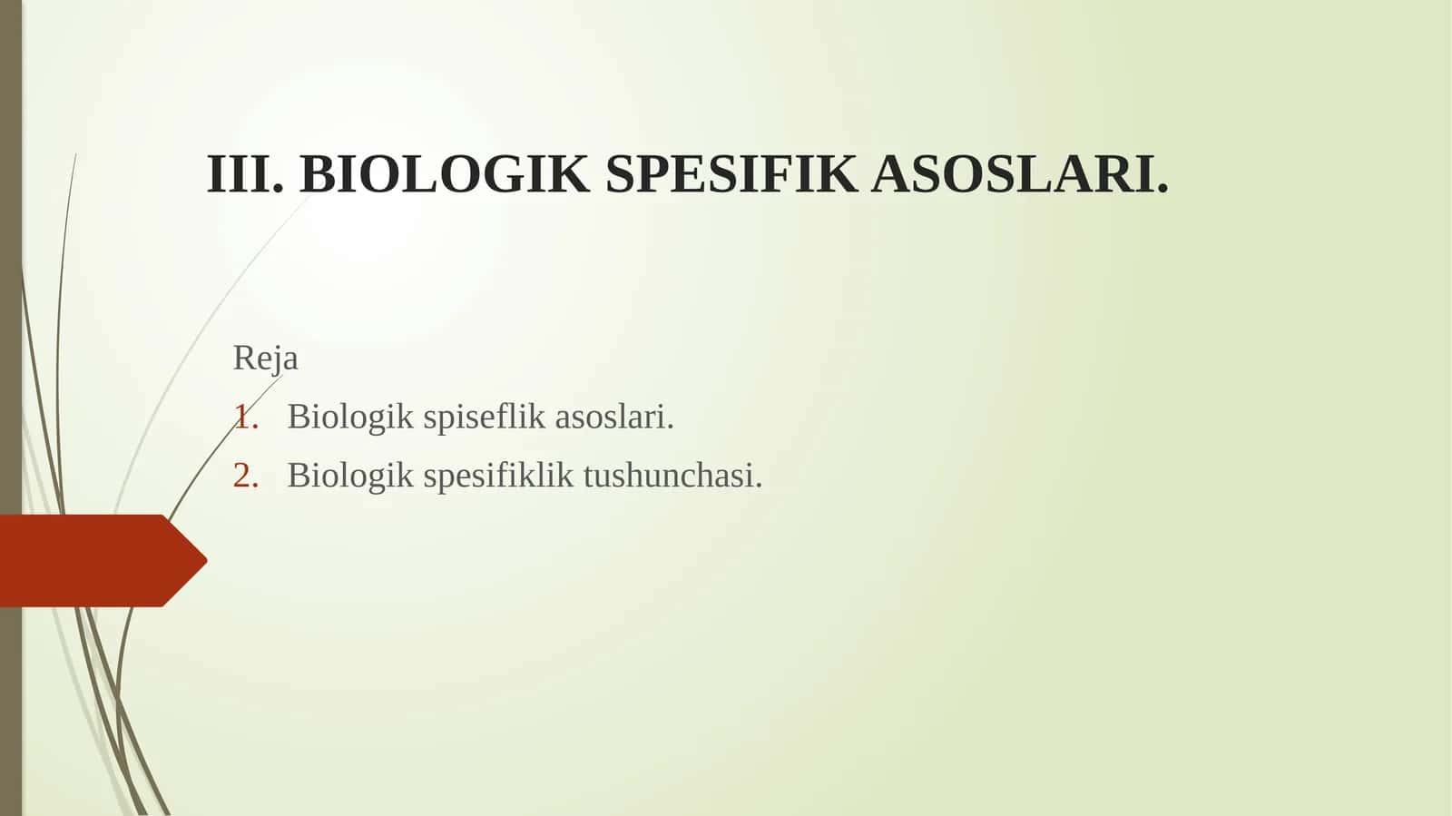 Biologik Spesifik Asoslari 1