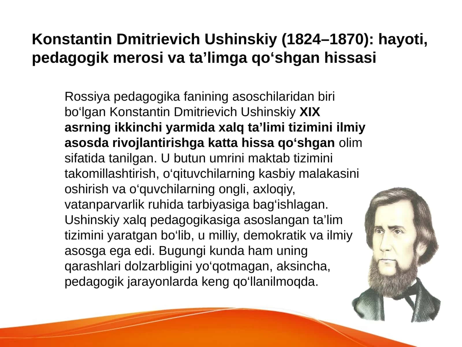 KonstantinDmitrievichUshinskiy(1824–1870):hayoti,pedagogikmerosivata’limgaqo‘shganhissasi 1