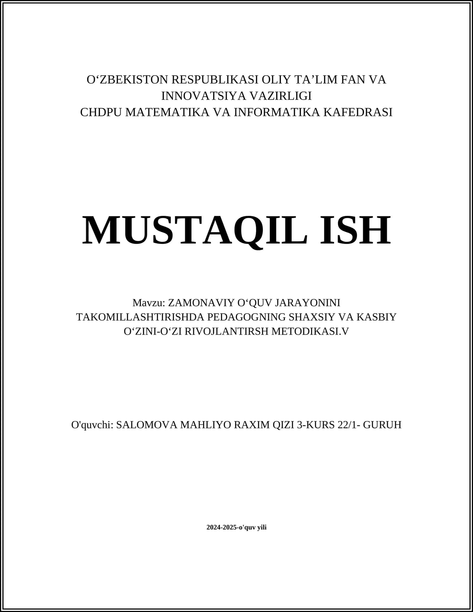 Pedagogning shaxsiy rivojlanish strategiyalari 1