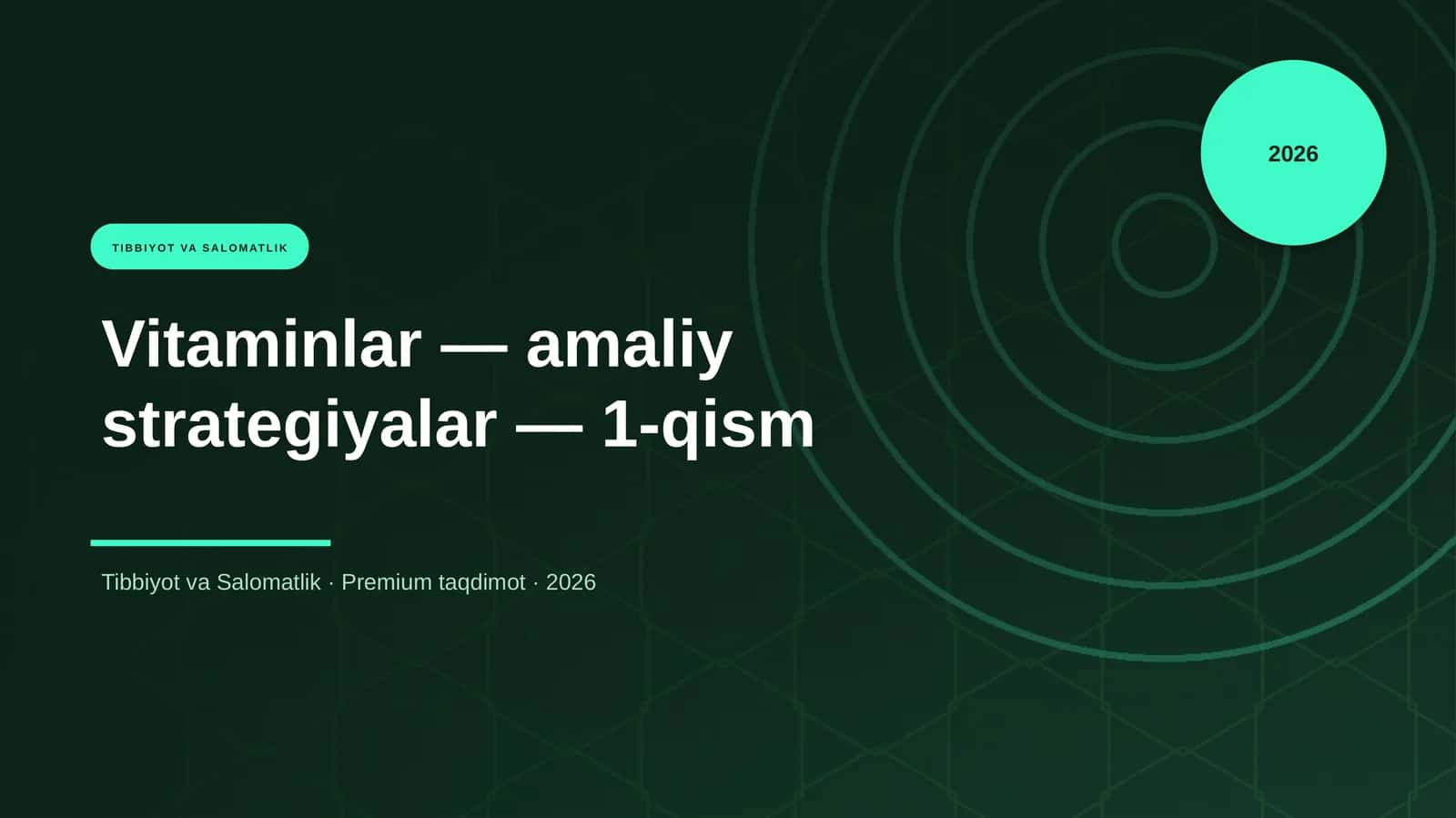 Vitaminlar — amaliy strategiyalar — 1-qism 1