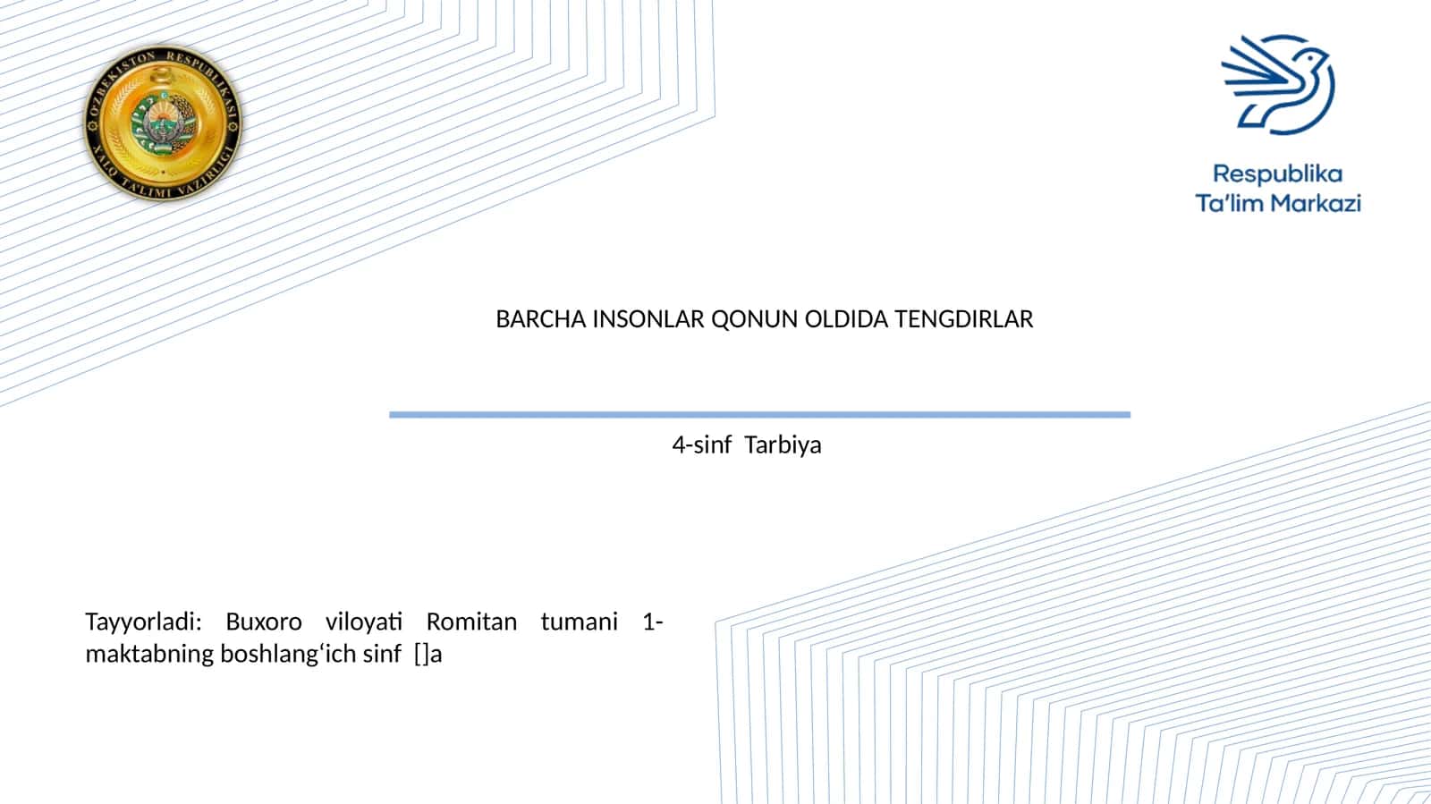 BARCHA INSONLAR QONUN OLDIDA TENGDIRLAR 1