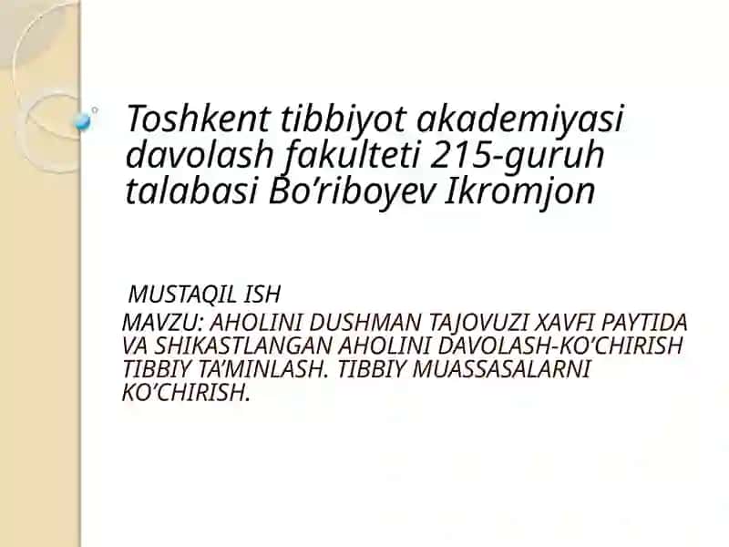 Tibbiy ta’minlash