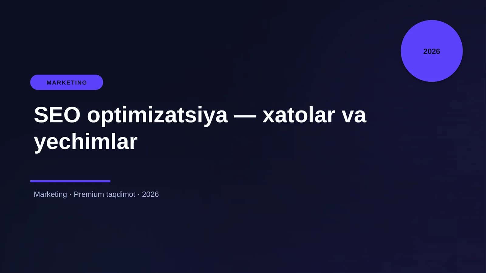 SEO optimizatsiya — xatolar va yechimlar 1