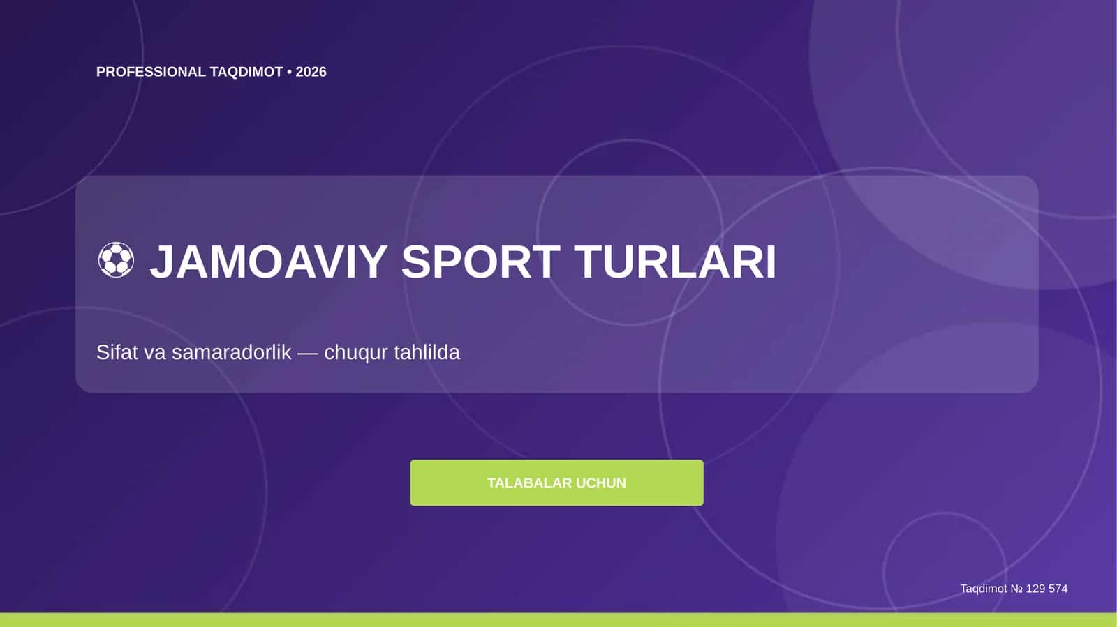 Jamoaviy sport turlari: sifat va samaradorlik 1