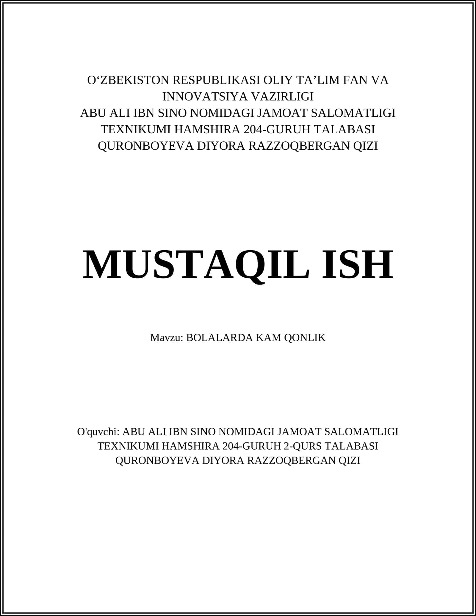 Bolalarda Temir Modda Yetishmovchiligi 1