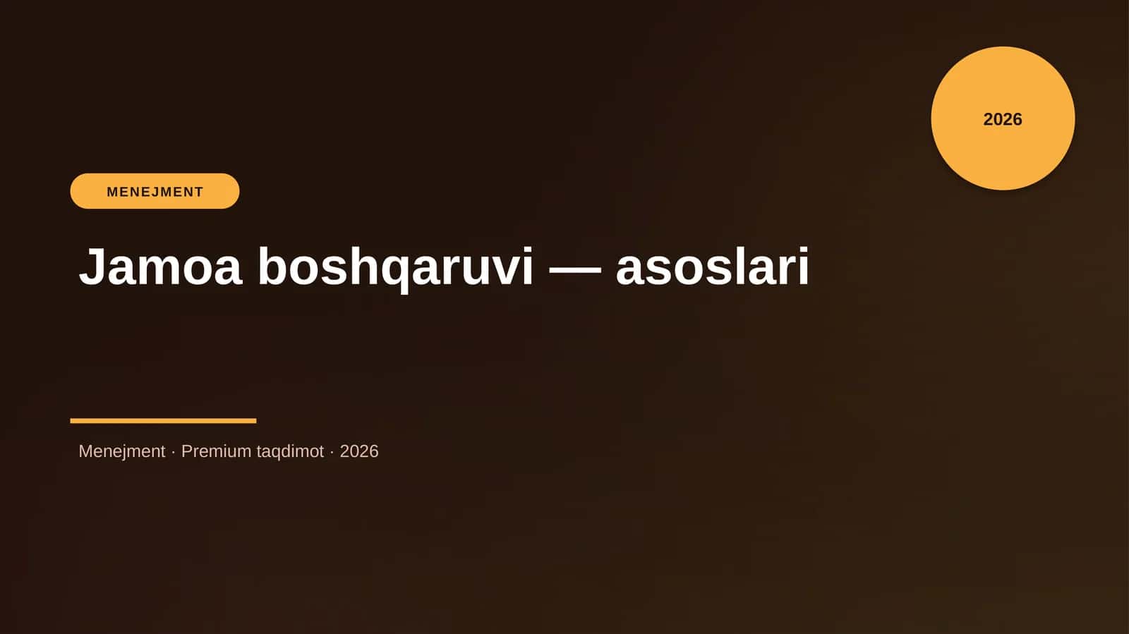 Jamoa boshqaruvi — asoslari 1