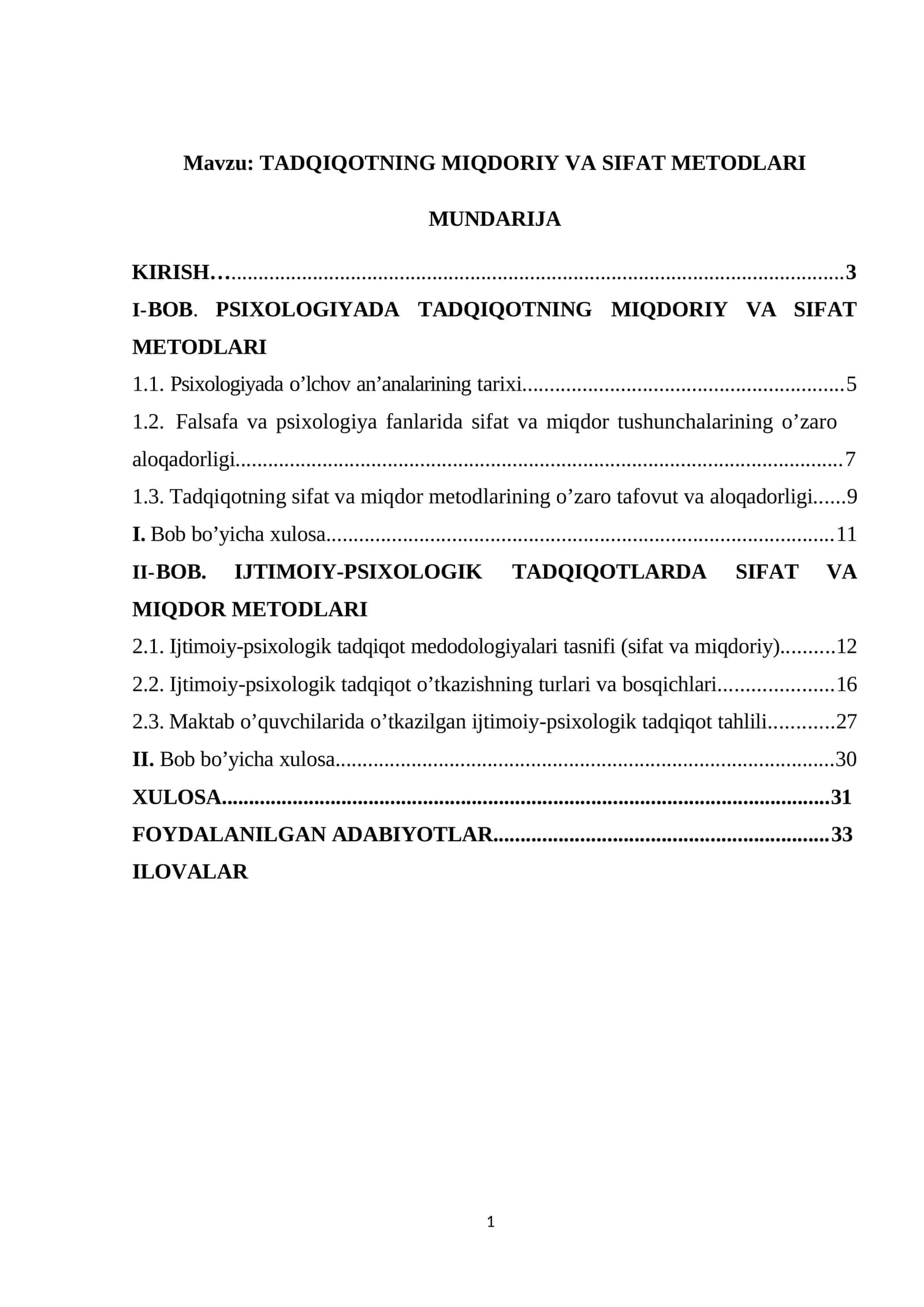 TADQIQOTNING MIQDORIY VA SIFAT METODLARI 1