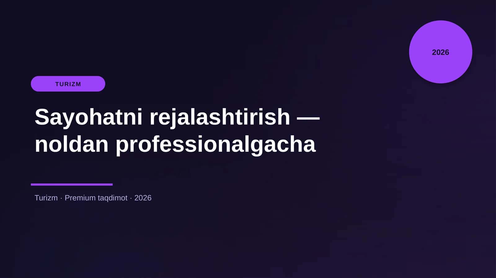 Sayohatni rejalashtirish — noldan professionalgacha 1