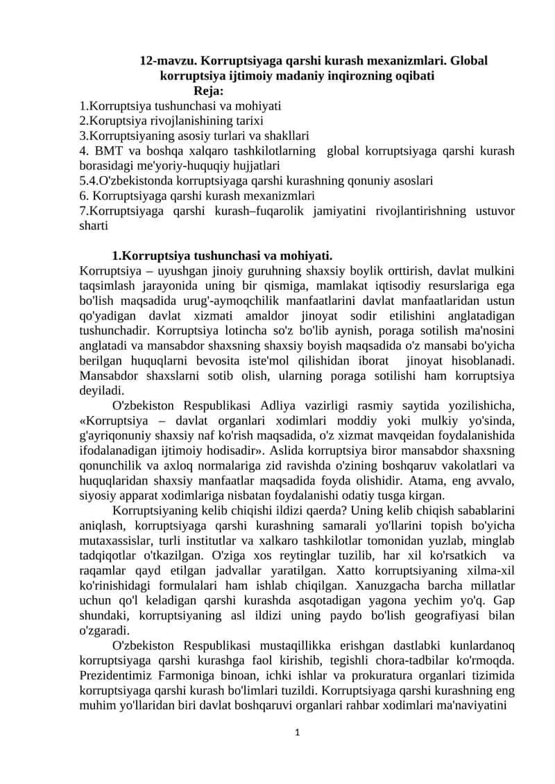 Global korruptsiya ijtimoiy madaniy inqirozning oqibati 1