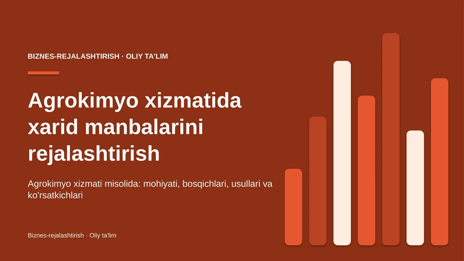 Agrokimyo xizmatida xarid manbalarini rejalashtirish 1