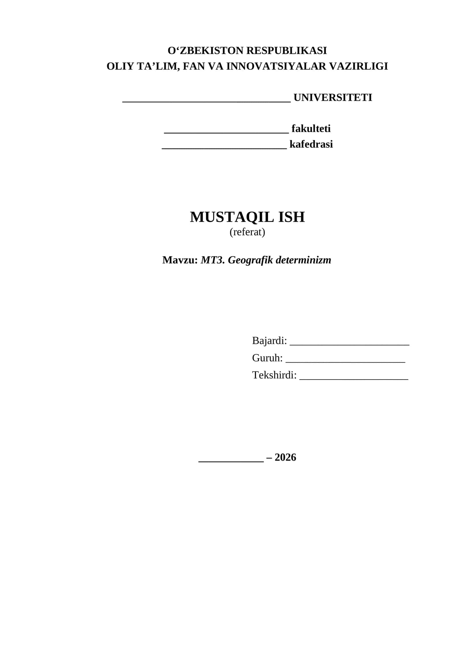 geografik determenizm 1