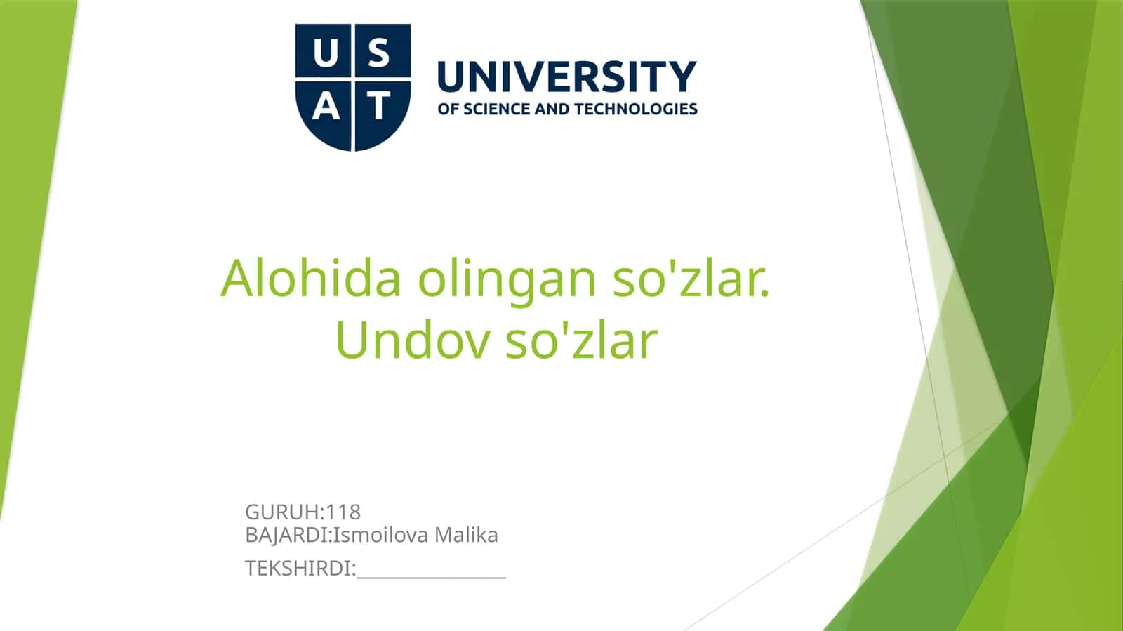Undovso'zlar 1