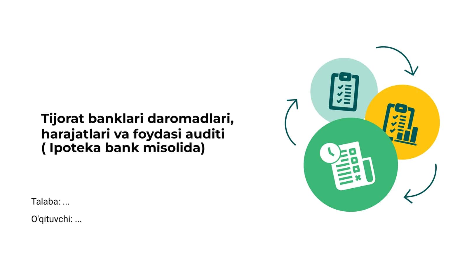 Tijorat banklari daromadlari, harajatlari va foydasi auditi 1