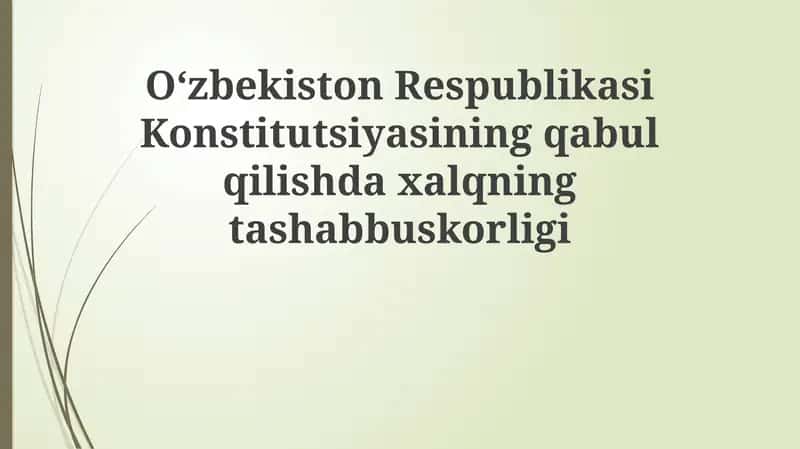 Xalq Tashabbusi va Konstitutsiyaviy Islohotlar 1