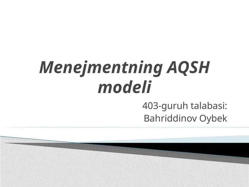 Menejmentning AQSh modeli 1