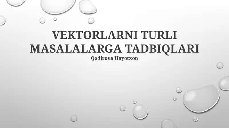 Vektorlarning Muhandislikdagi Qoʻllanilishi 1