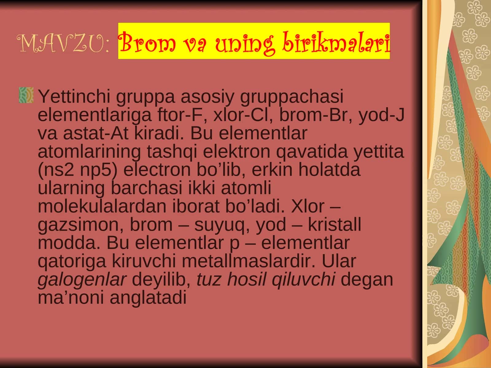 Brom elementi 1