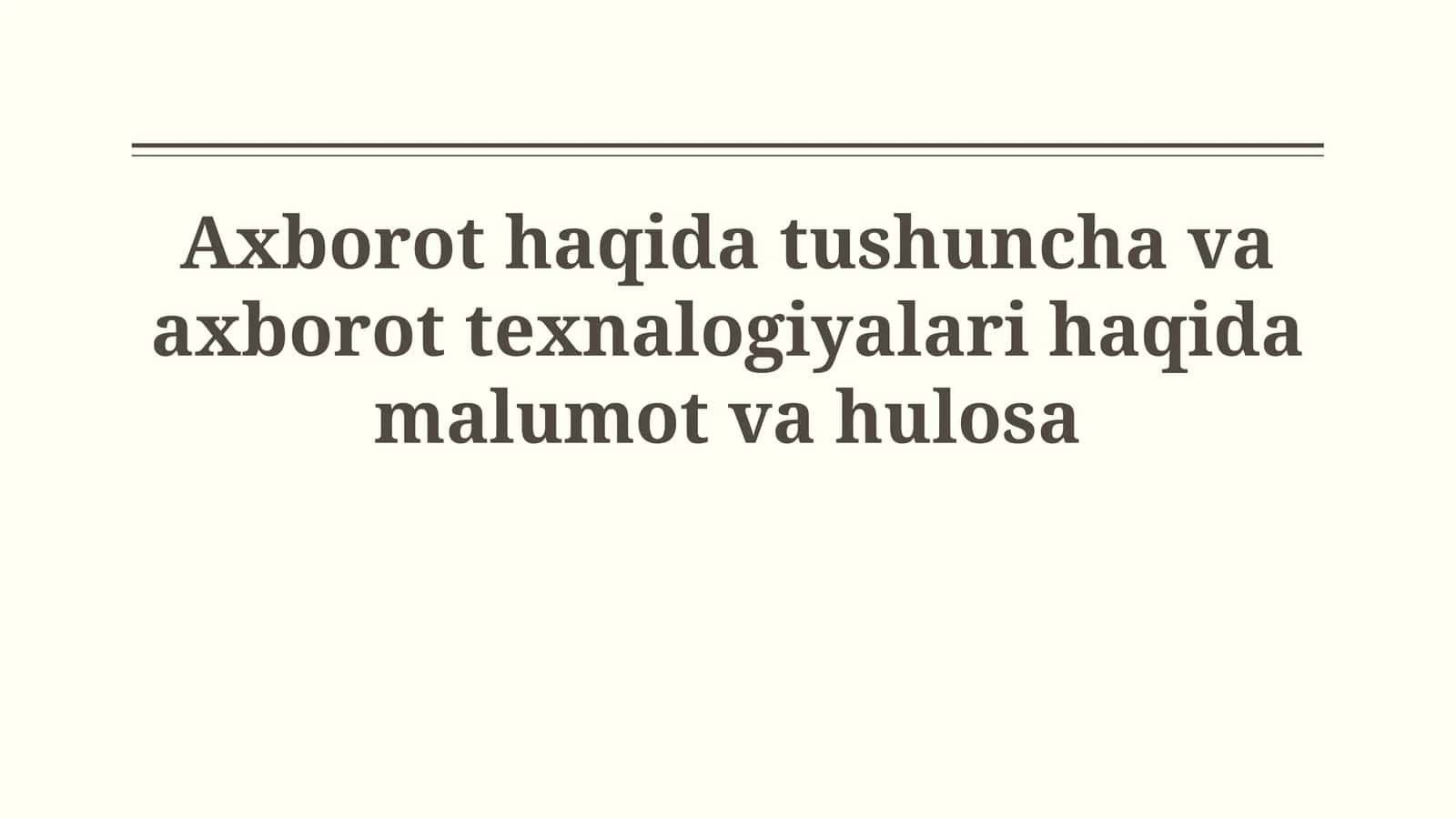 Axborot turlari 1
