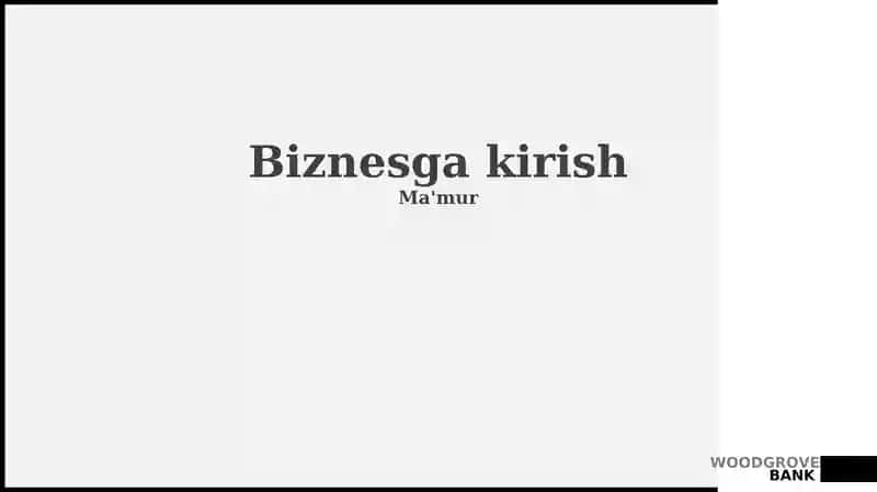 Biznesga kirish