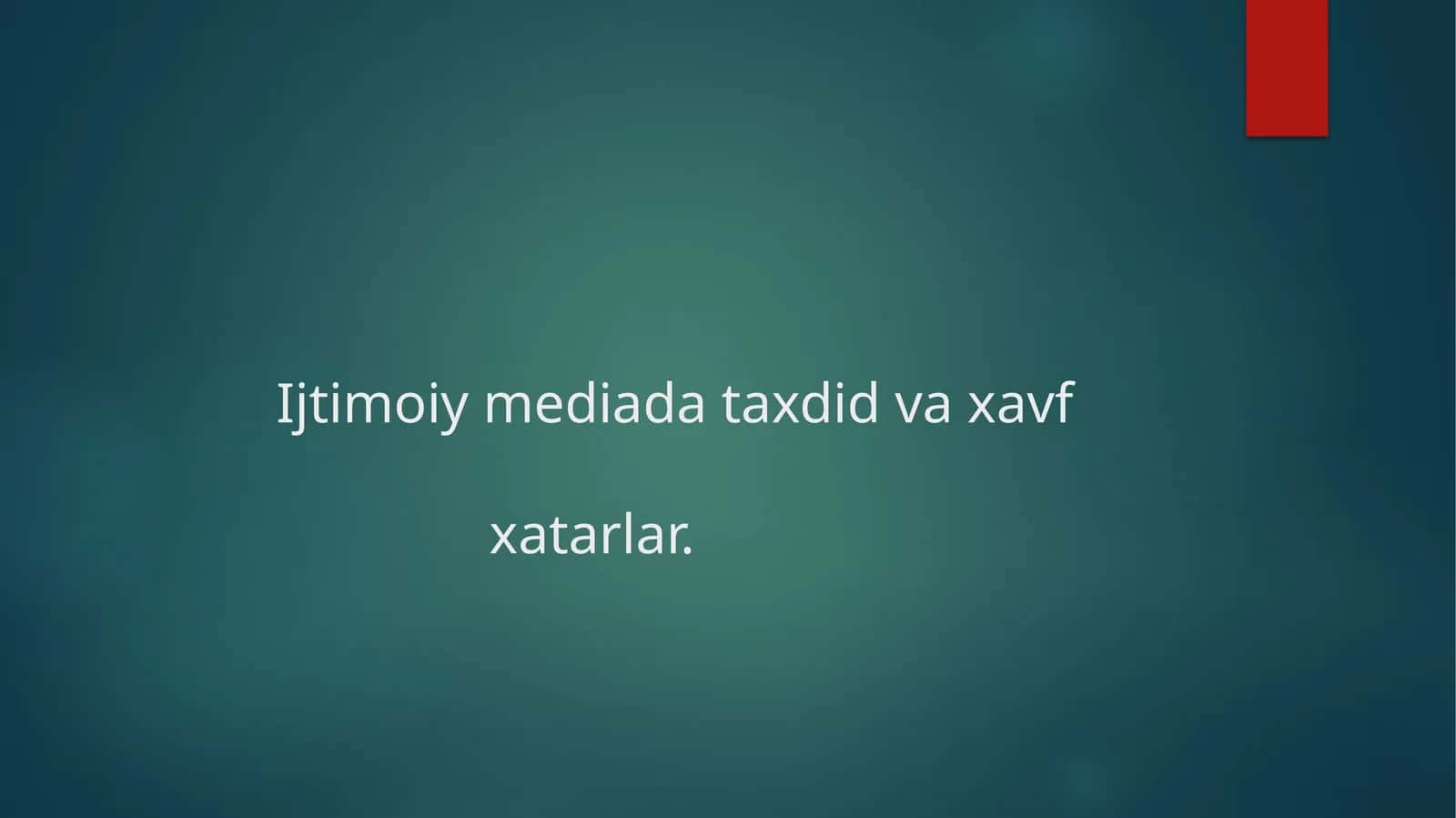 Ijtimoiy mediada taxdid va xavf xatarlar 1