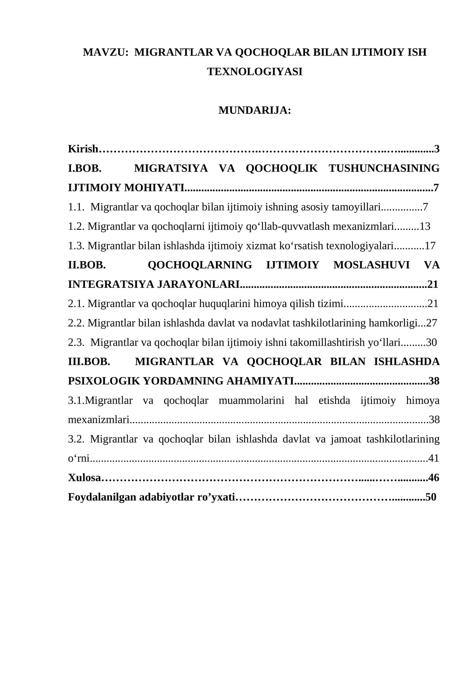 MIGRANTLAR VA QOCHOQLAR BILAN IJTIMOIY ISH TEXNOLOGIYASI 1