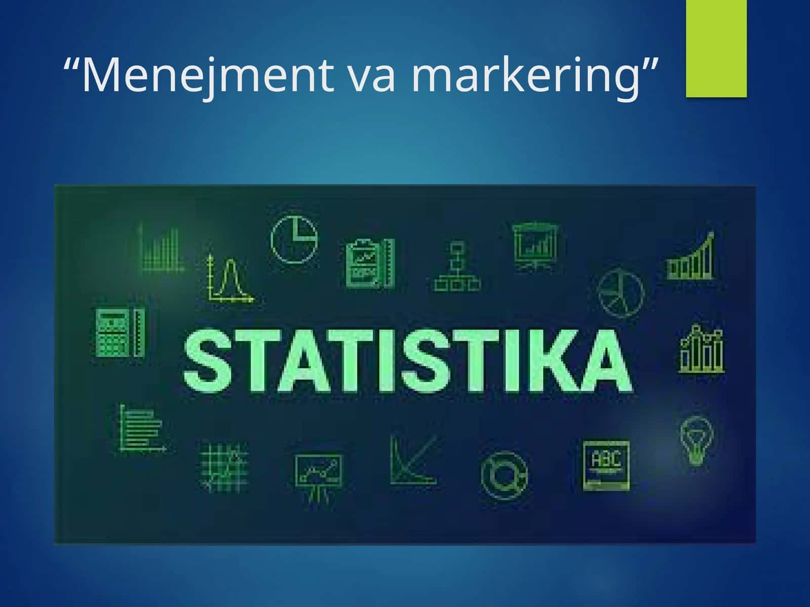 STATISTIKANING PREDMETI, METODI VA VAZIFALARI 1