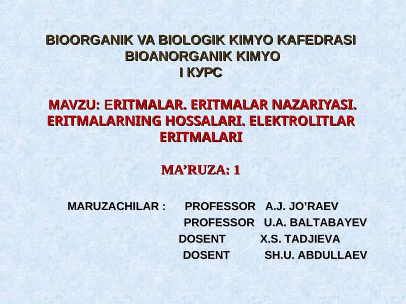 BIOANORGANIK KIMYO 1