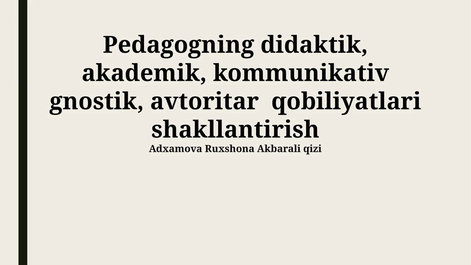 Pedagogik Qobiliyatlarning Shakillanishi 1