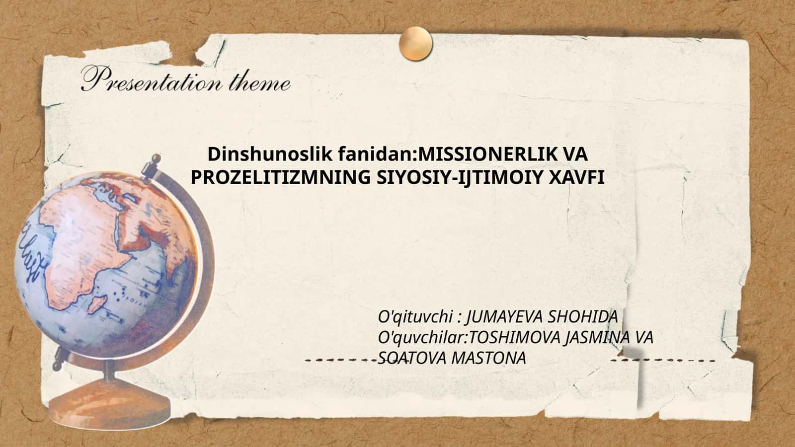 Missionerlik va prozelitizmning siyosiy-ijtimoiy xavf tushunchasi 1
