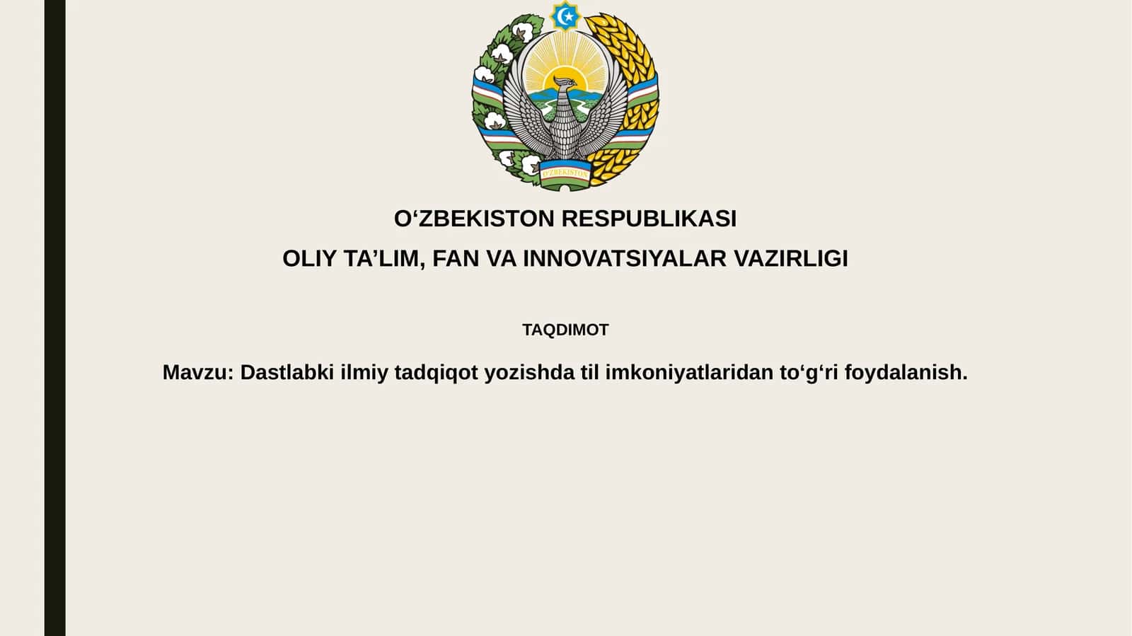 Dastlabki ilmiy tadqiqot yozishda tilim koniyatlari 1
