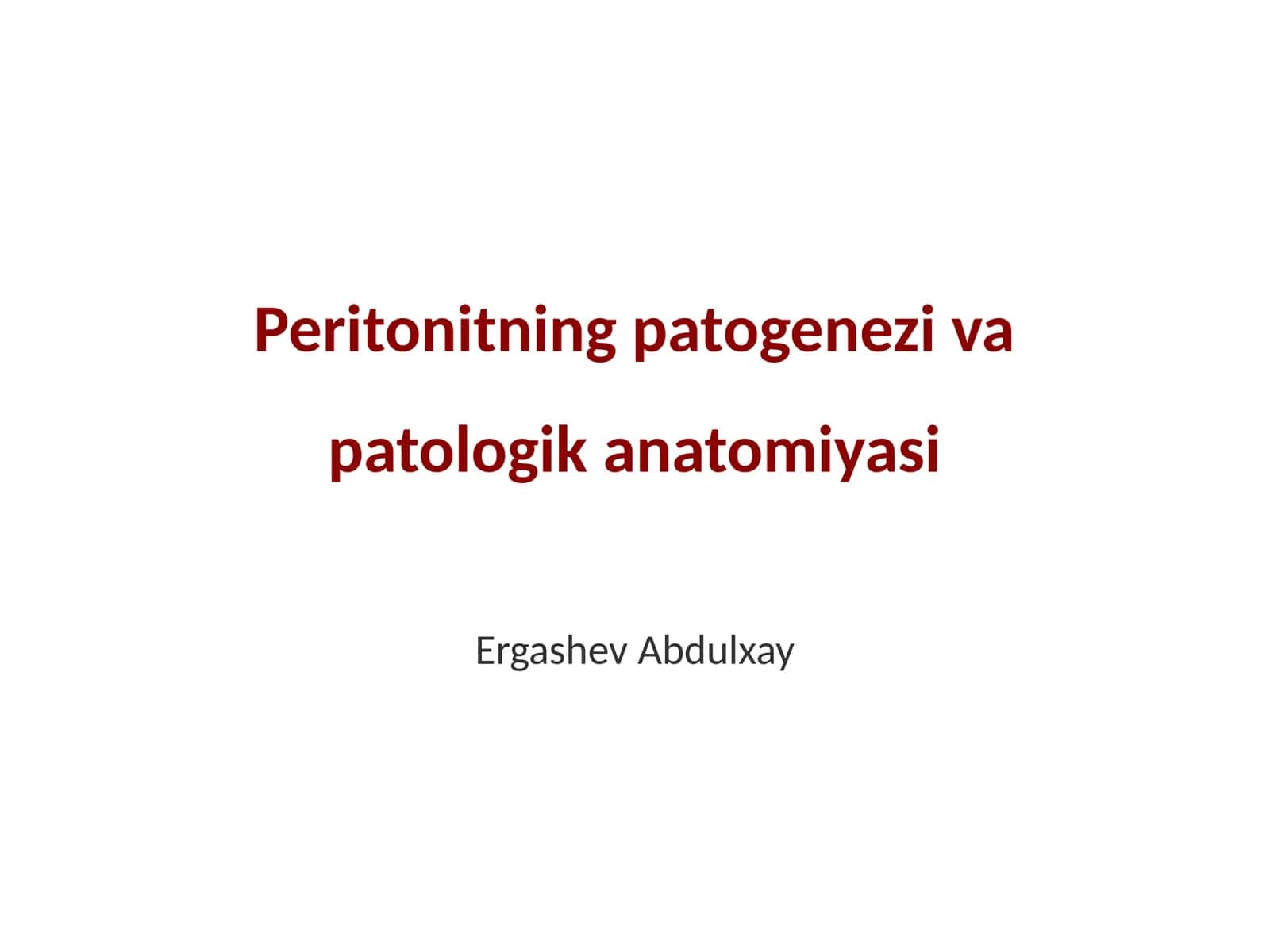 Peritonitning patogenezi va patologik anatomiyasi 1