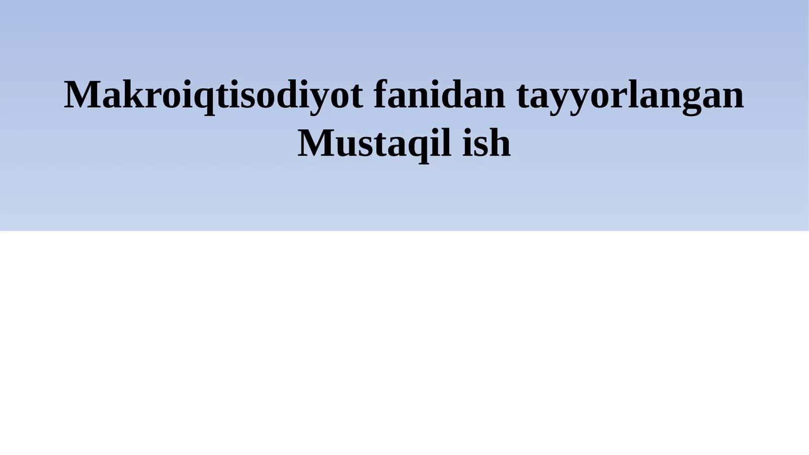 ISTE`MOL, JAMG‘ARISH VA INVESTITSIYA 1