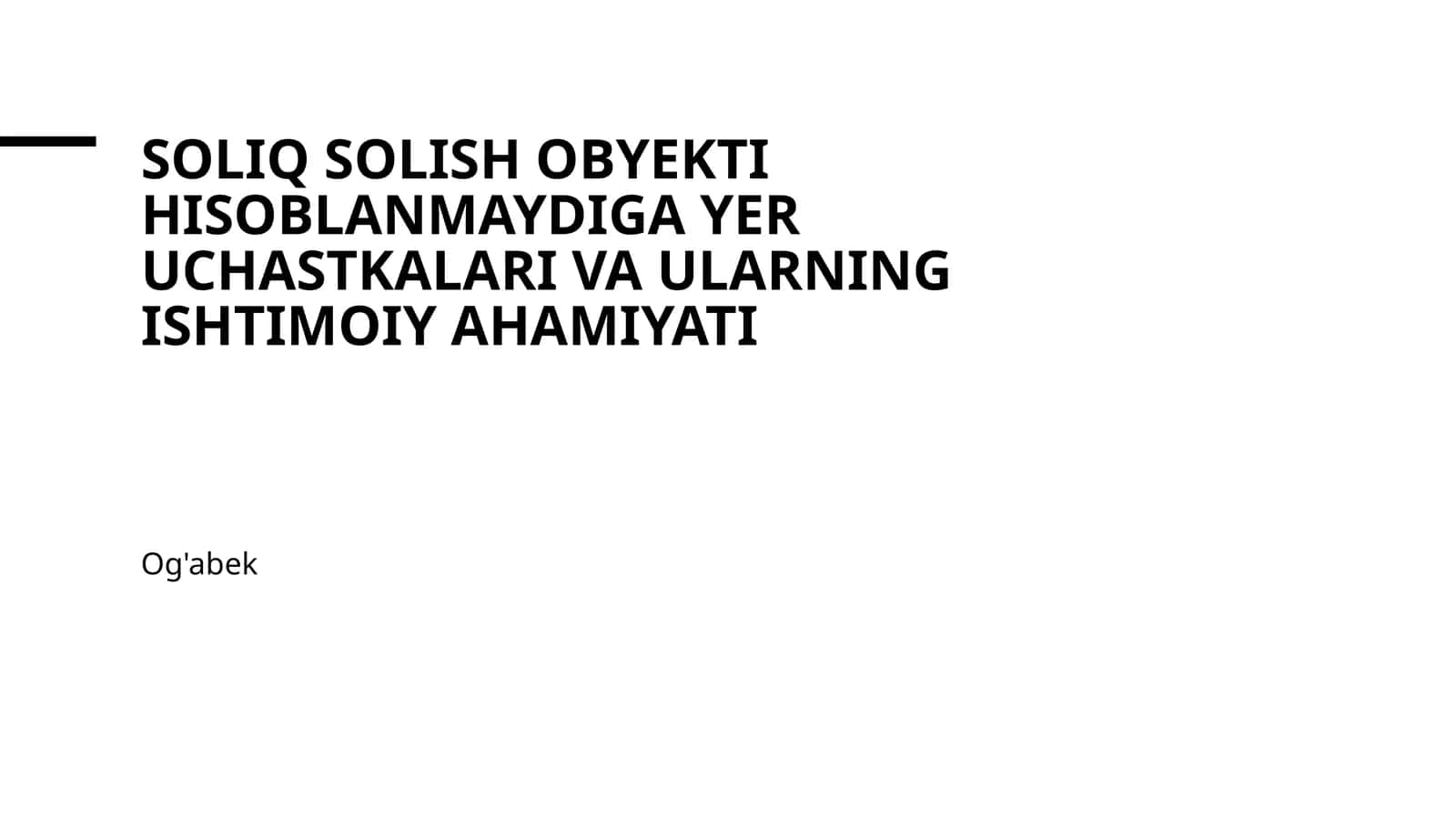 Soliq solish obyekti hisoblanmaydiga yer uchastkalari va ularning ishtimoiy ahamiyati 1