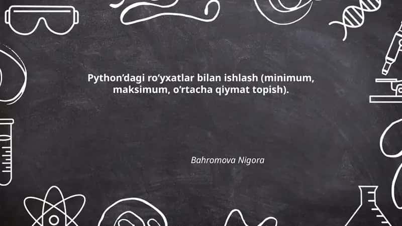 Python ro‘yxatlar bilan ishlash 1