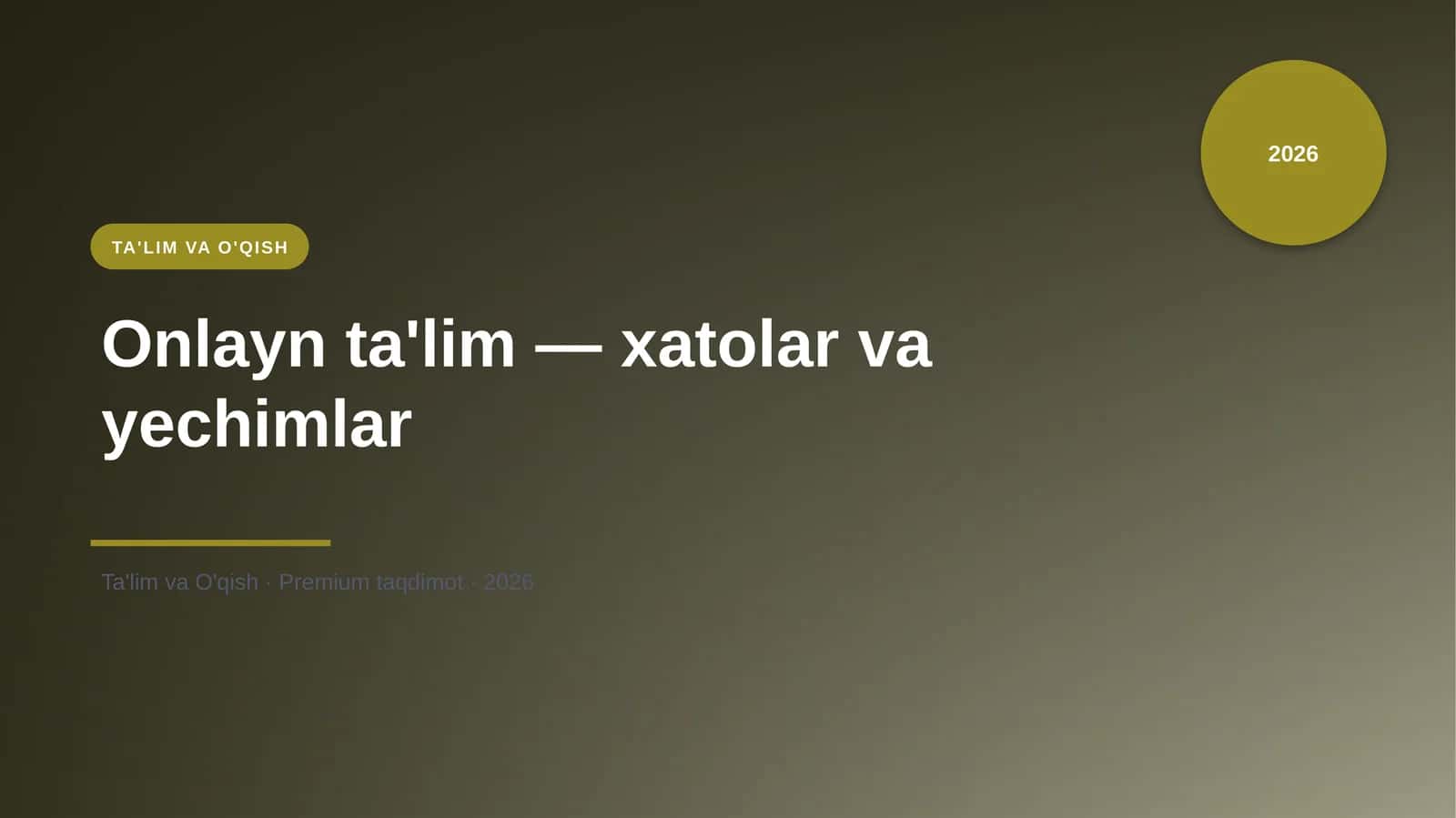 Onlayn ta'lim — xatolar va yechimlar 1