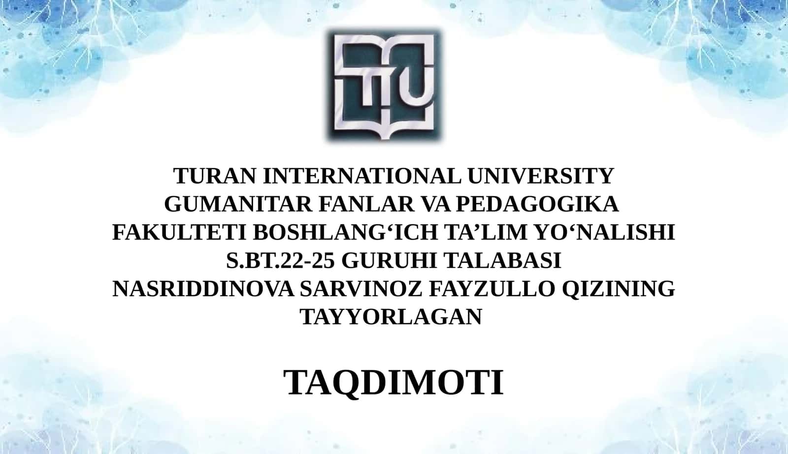 Ozkomplektlangan maktablarda Tabiiy fanlar darslarini loyihalash 1
