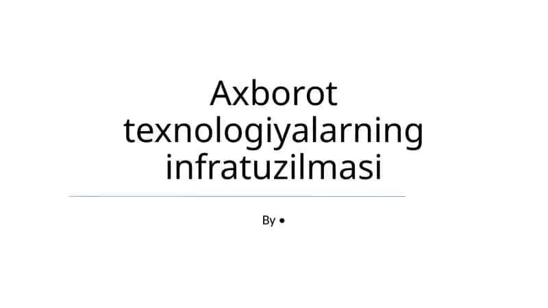 Apparat vositalari infratuzilmasi 1